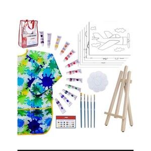 Kids Paint Set for Boys – 28-Piece Acrylic Painting Supplies Kit with Storage